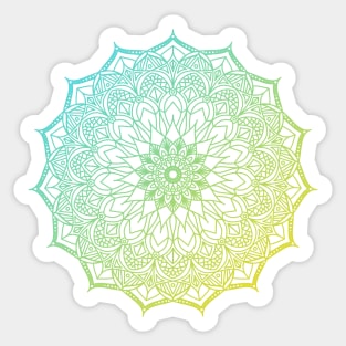 Mandala in blue and yellow Sticker